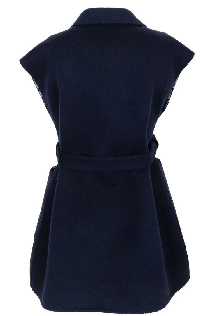 CHRISTIAN DIOR Oblique Belted Sleeveless Vest Navy