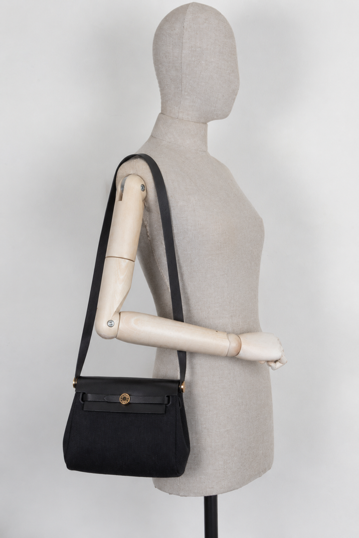 HERMÈS Herbag Zip 20 en toile noire