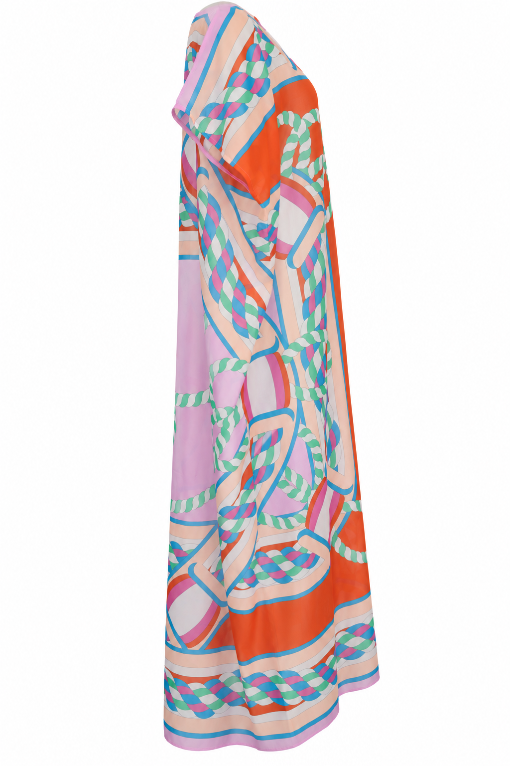 HERMÈS Canoe Pareo Beach Caftan Cotton Multicolor