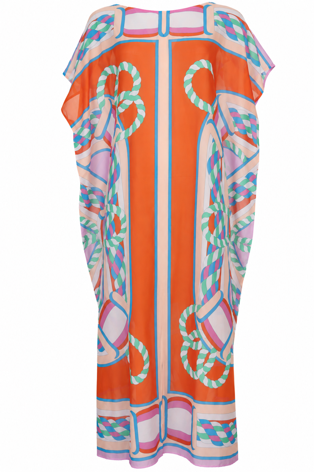 HERMÈS Canoe Pareo Beach Caftan Cotton Multicolor