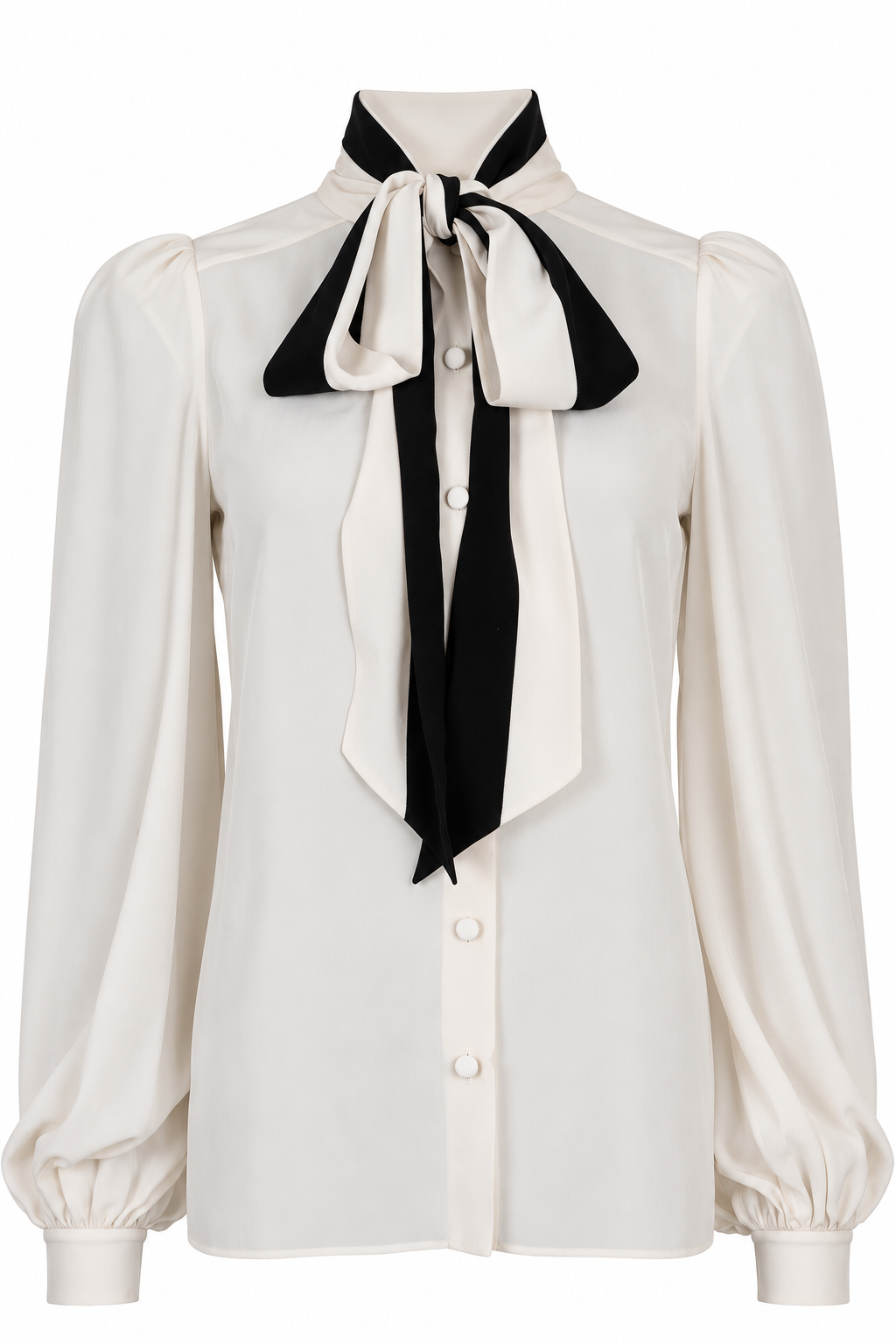 Chemise à lavallière GIVENCHY en soie blanc