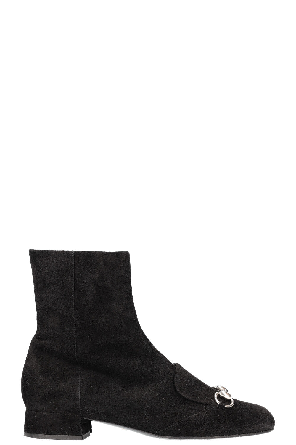 GUCCI Horsbit Ankle Boots Suede Black