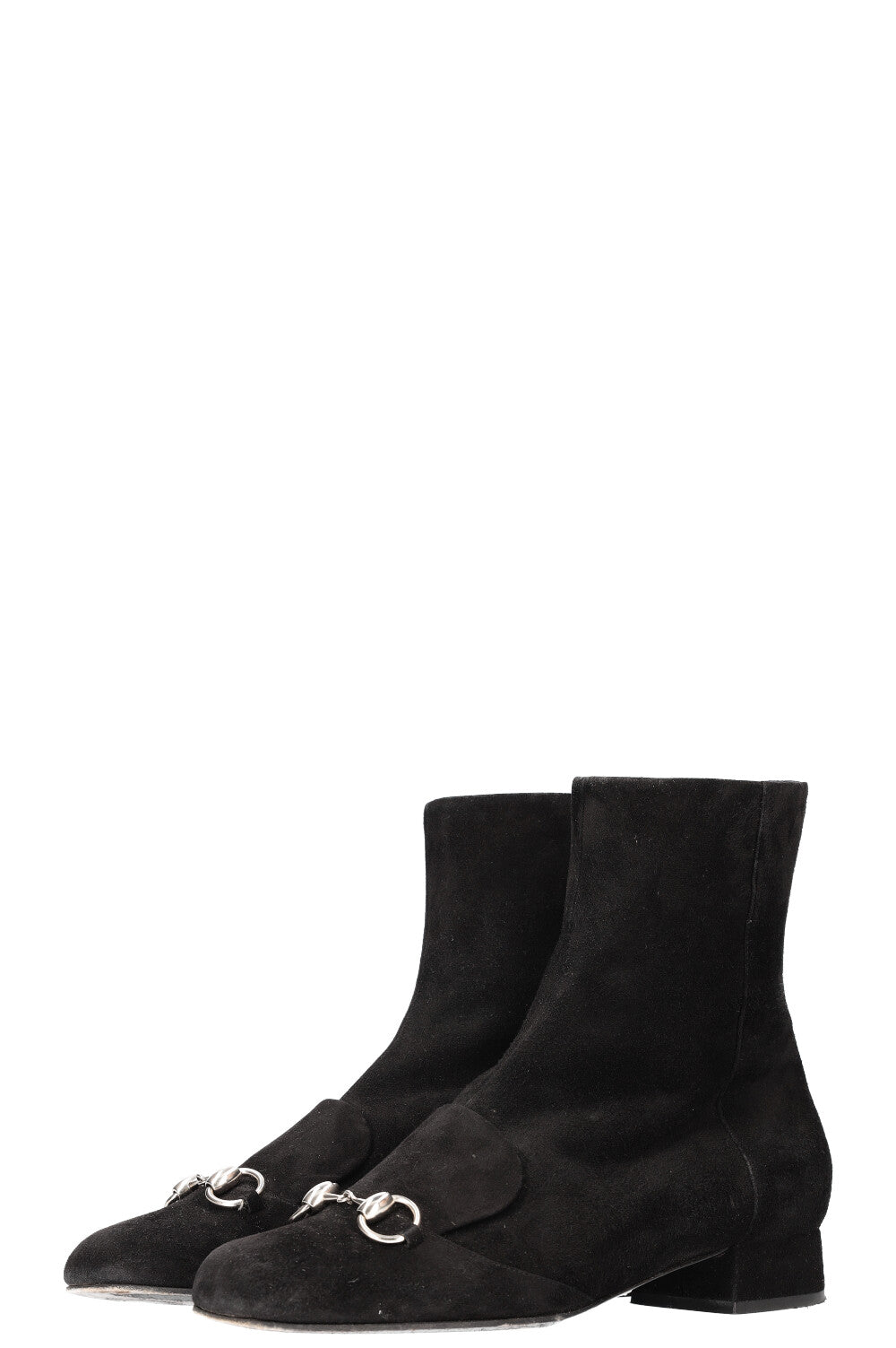 GUCCI Horsbit Ankle Boots Suede Black