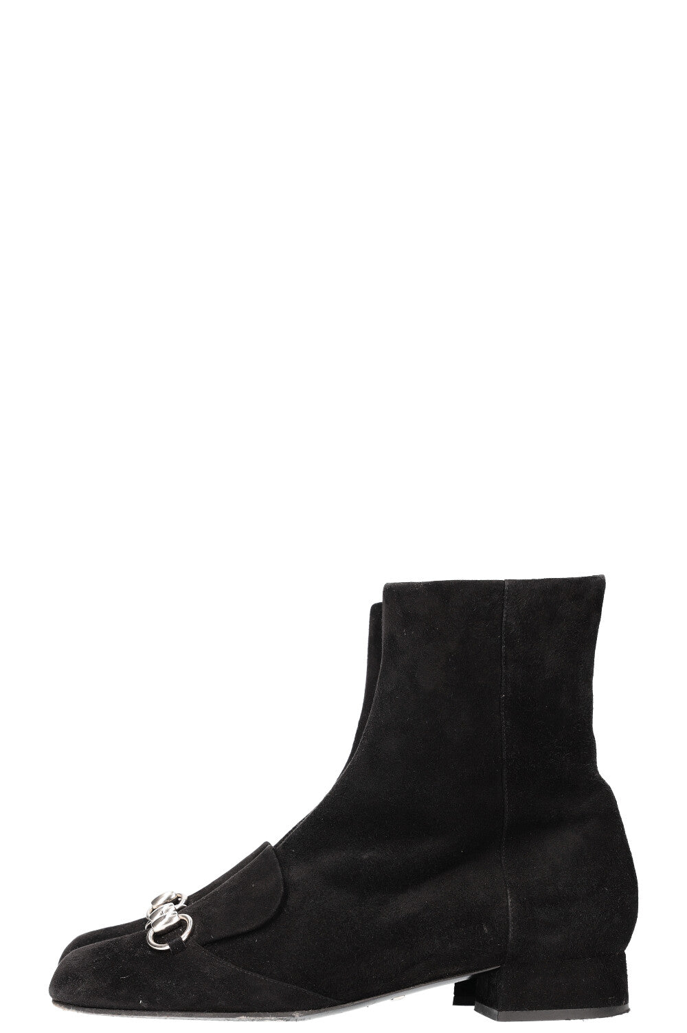 GUCCI Horsbit Ankle Boots Suede Black