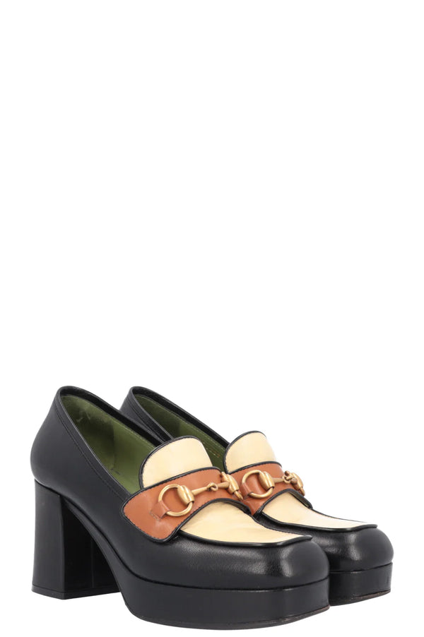 GUCCI Escarpins plateforme Horsebit noirs