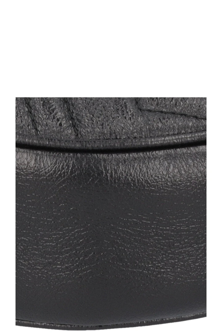 GUCCI Marmont Round Crossbody Bag Leather Black