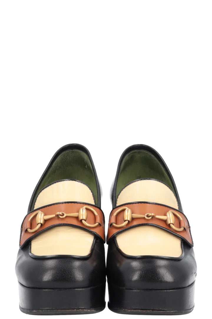 GUCCI Horsebit Platform Heels Black