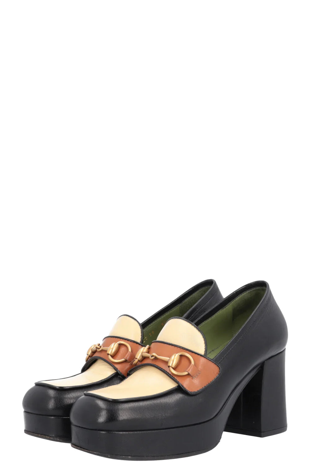 GUCCI Horsebit Platform Heels Black