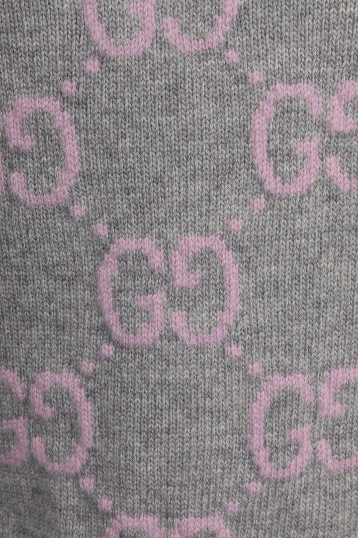 GUCCI GG Short Cardigan Gray Pink