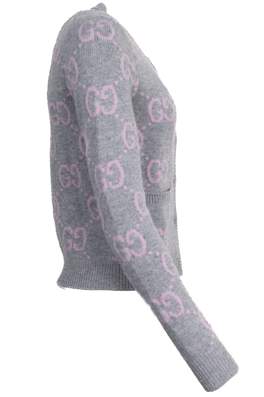 GUCCI GG Short Cardigan Gray Pink