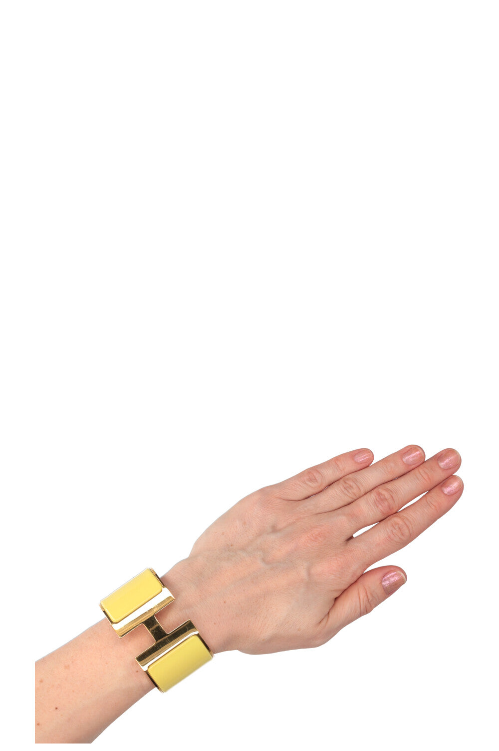 HERMÈS Extra Wide Clic Clac H Bracelet Pale Yellow