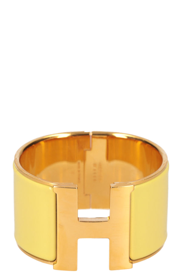 HERMÈS Extra Wide Clic Clac H Bracelet Pale Yellow