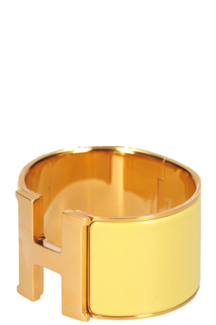 HERMÈS Extra Wide Clic Clac H Bracelet Pale Yellow