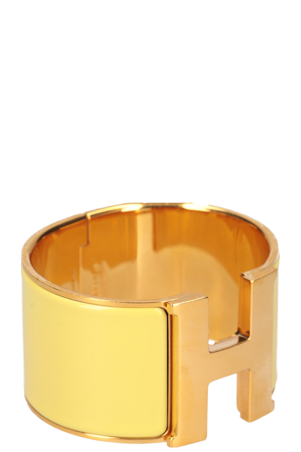 HERMÈS Extra Wide Clic Clac H Bracelet Pale Yellow