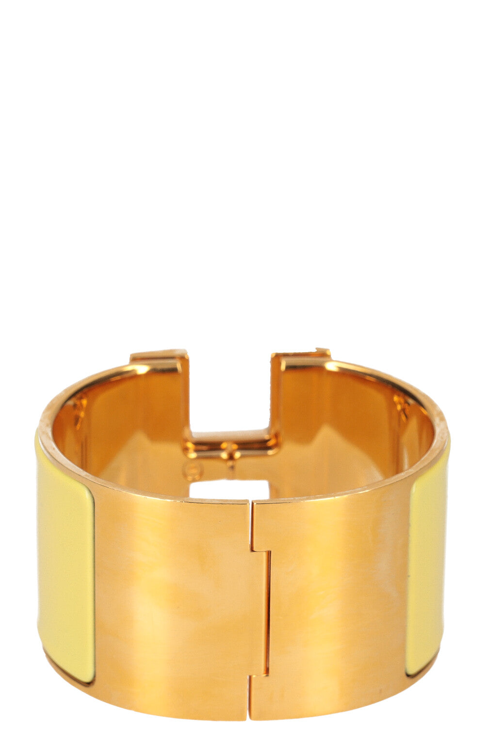 HERMÈS Extra Wide Clic Clac H Bracelet Pale Yellow