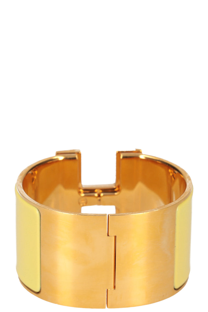 HERMÈS Extra Wide Clic Clac H Bracelet Pale Yellow