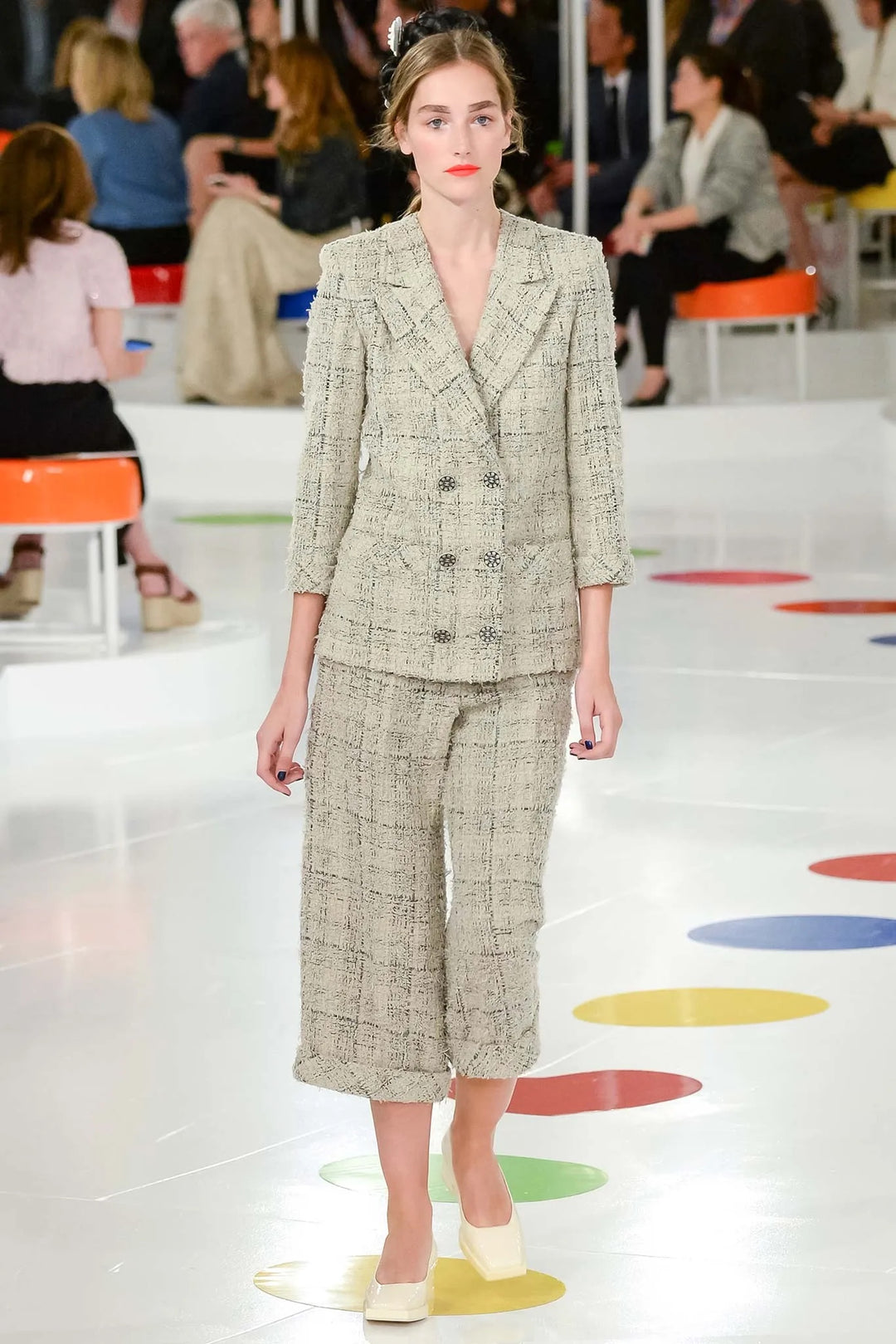 CHANEL 2016 Tweed Two Piece Ivory Blue
