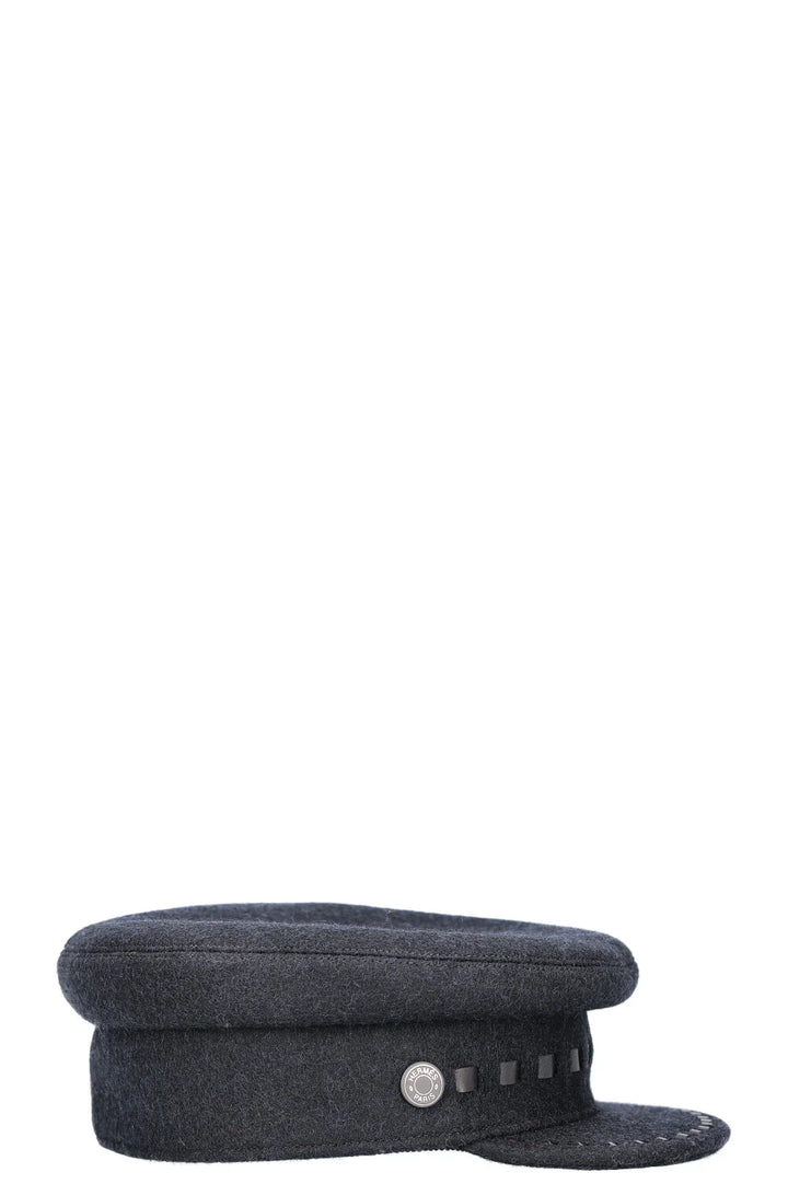 HERMÈS Chapeau Laine Noir