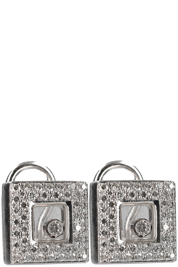 CHOPARD Happy Diamond Square Earring 18k Whitegold