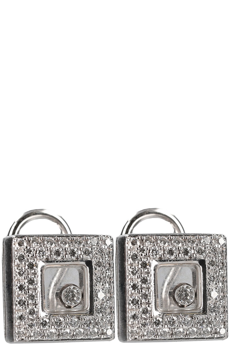 CHOPARD Happy Diamond Square Earring 18k Whitegold