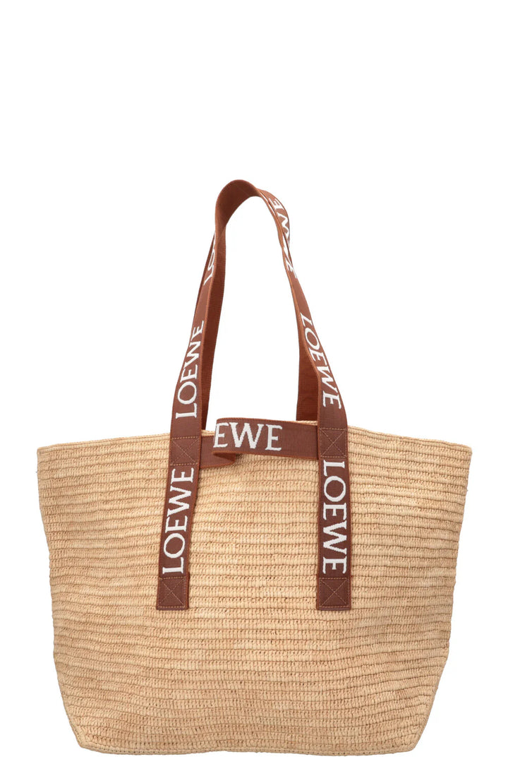 LOEWE Fold Shopper en raphia beige