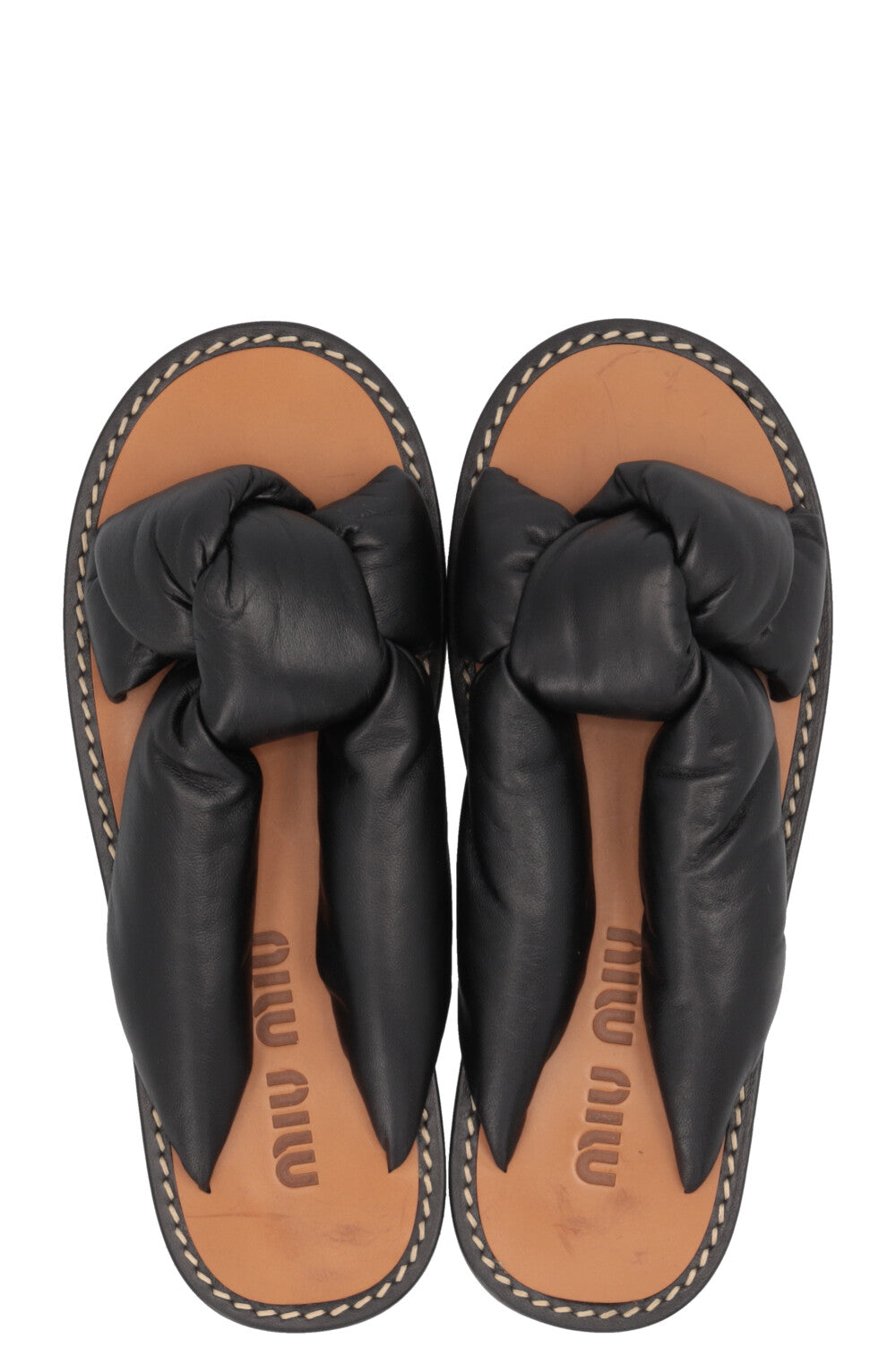 MIUMIU Padded Knot Mules Black