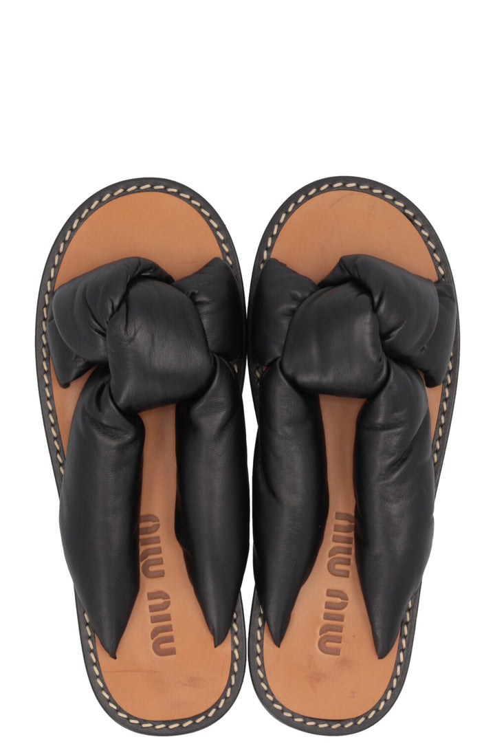 MIUMIU Padded Knot Mules Black