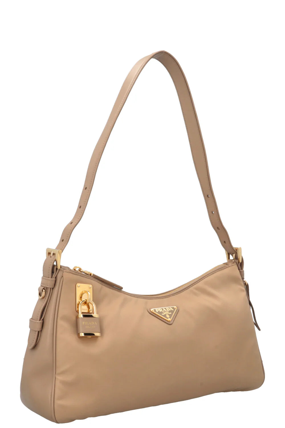 PRADA Aimée Grand sac à bandoulière en re-nylon Beige