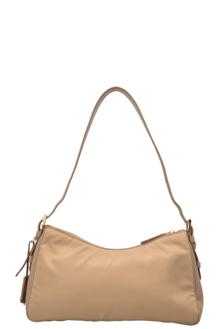 PRADA Aimée Grand sac à bandoulière en re-nylon Beige