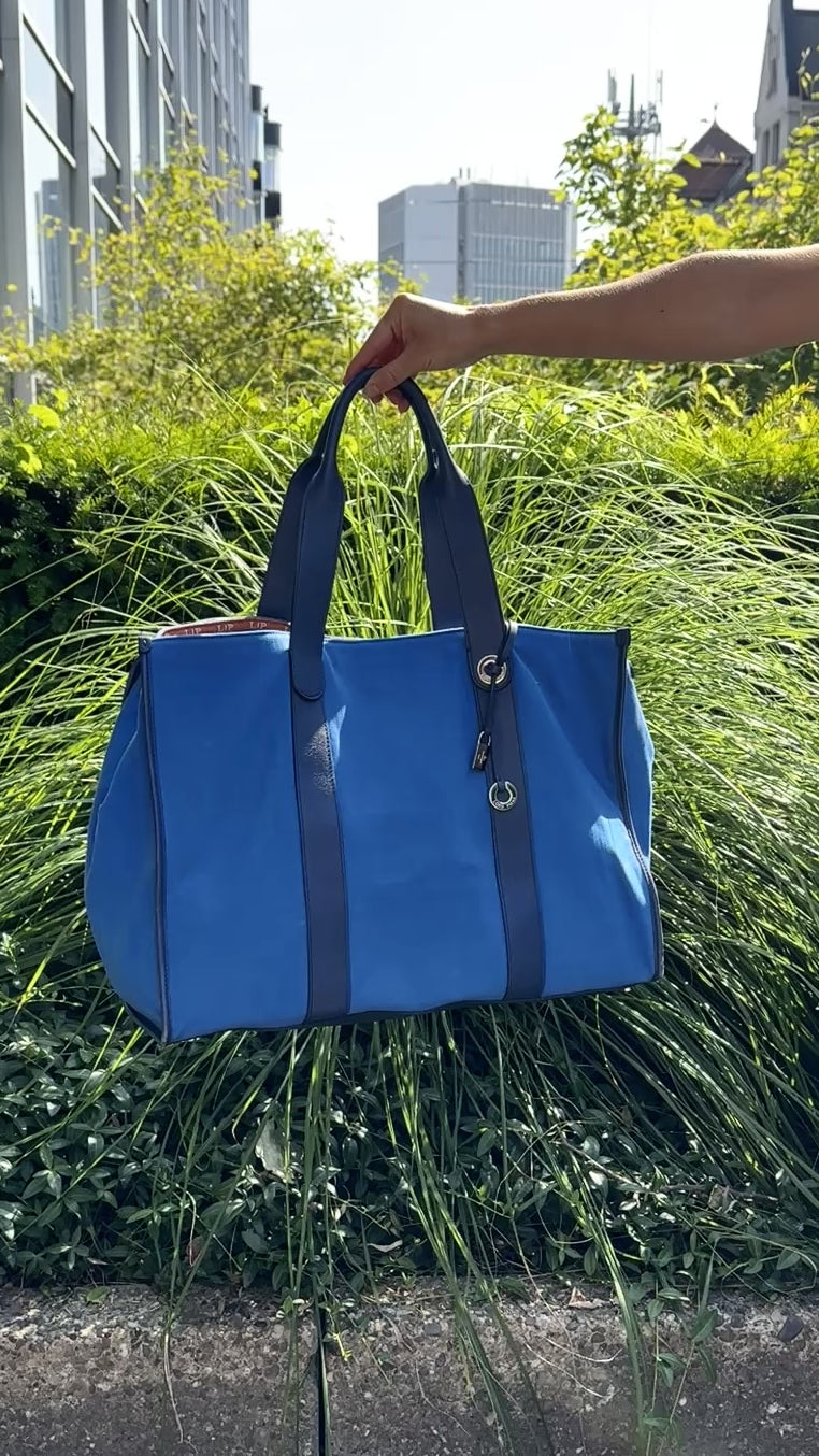 LORO PIANA Tote Bag Canvas Blue