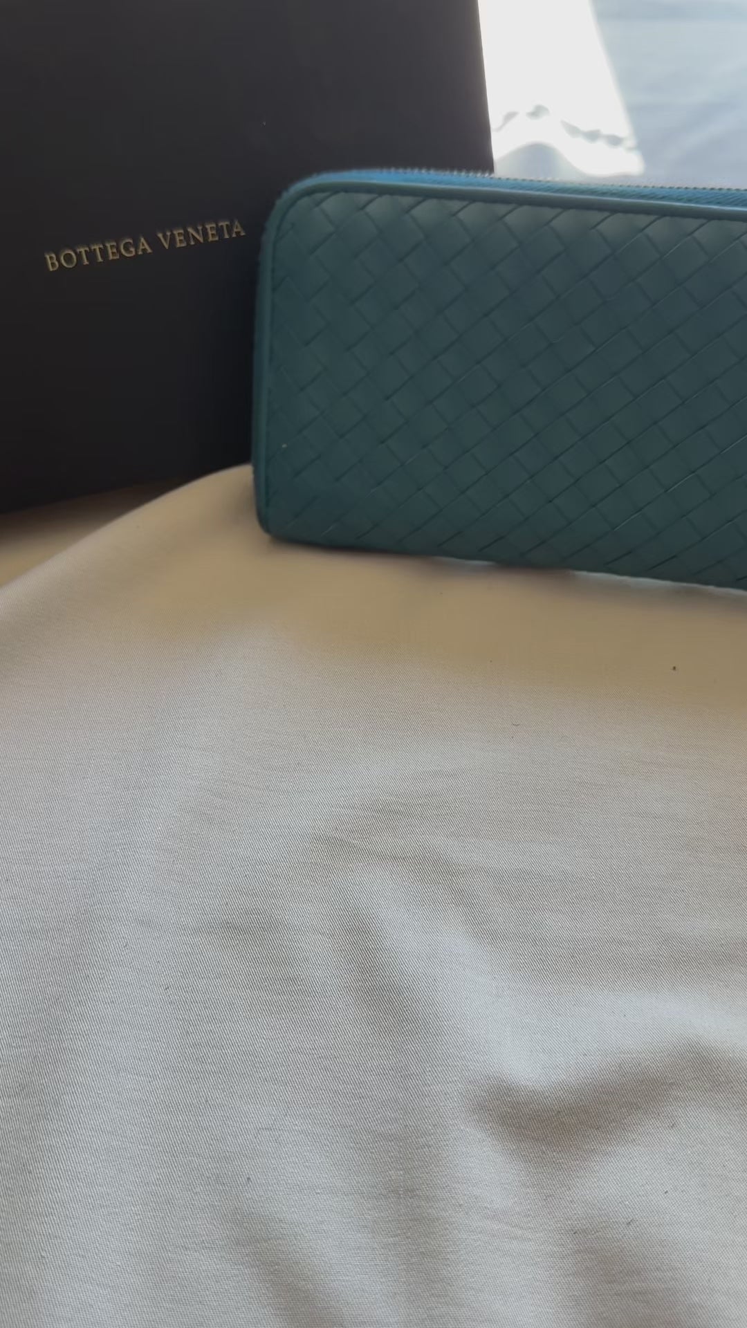 BOTTEGA VENETA Intrecciato Long Wallet Petrol