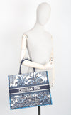 CHRISTIAN DIOR Palm Tree Book Tote Large Blue