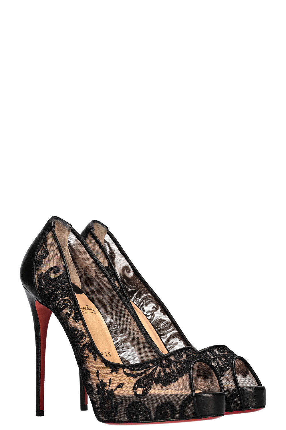 CHRISTIAN LOUBOUTIN Very Lace Heels Black