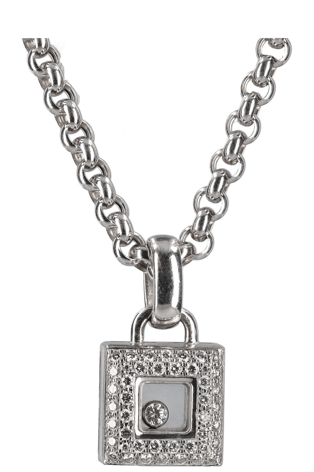 CHOPARD Happy Diamond Square Necklace 18k white gold – REAWAKE