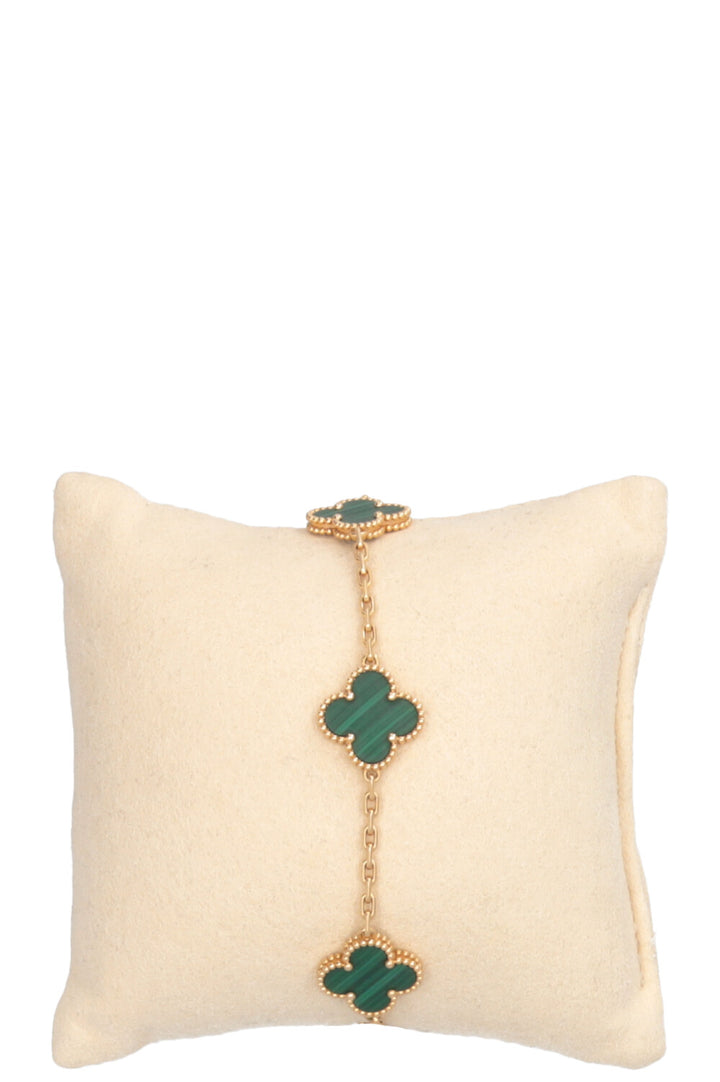 VAN CLEEF&ARPELS Vintage Alhambra 5 Motive Malachite Gold