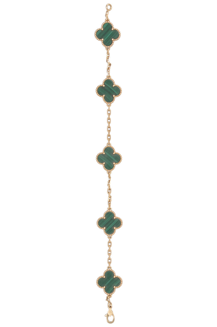 VAN CLEEF&ARPELS Vintage Alhambra 5 Motive Malachite Gold