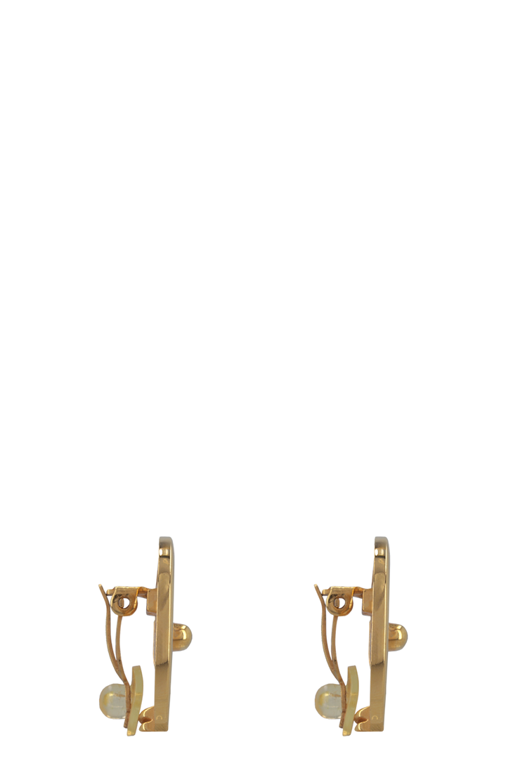 CHANEL 1997P Vintage Turnlock CC Earclips