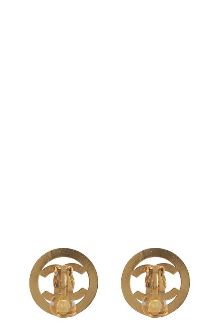 CHANEL 1997P Vintage Turnlock CC Earclips