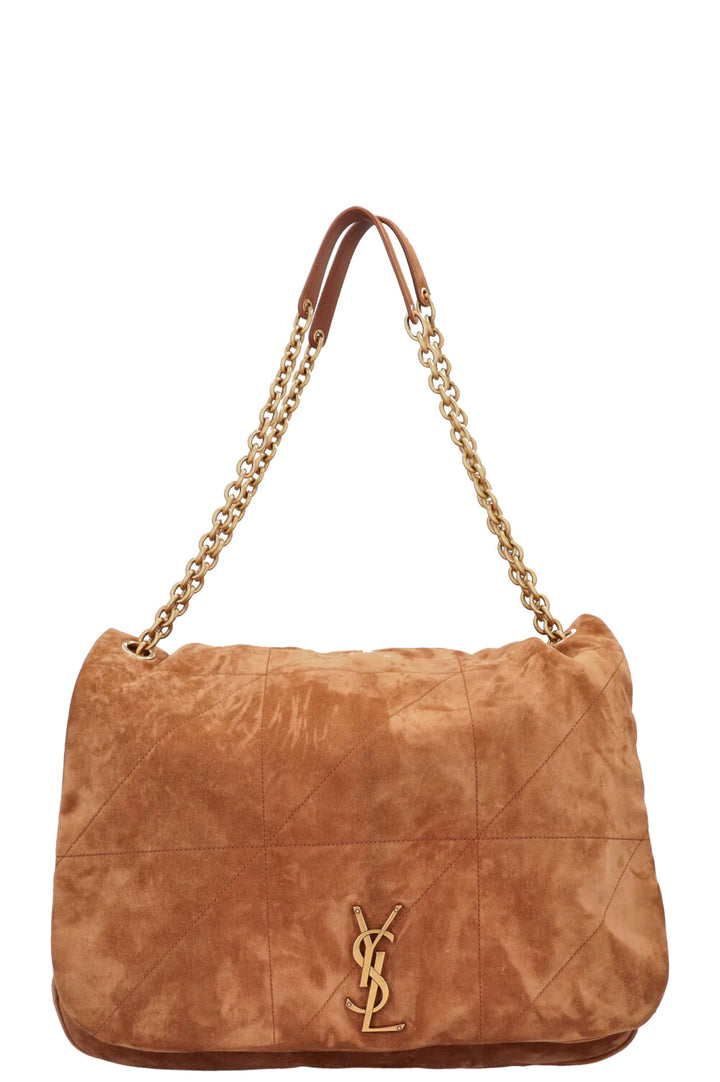 SAINT LAURENT Sac Jamie Grand Modèle en daim cognac
