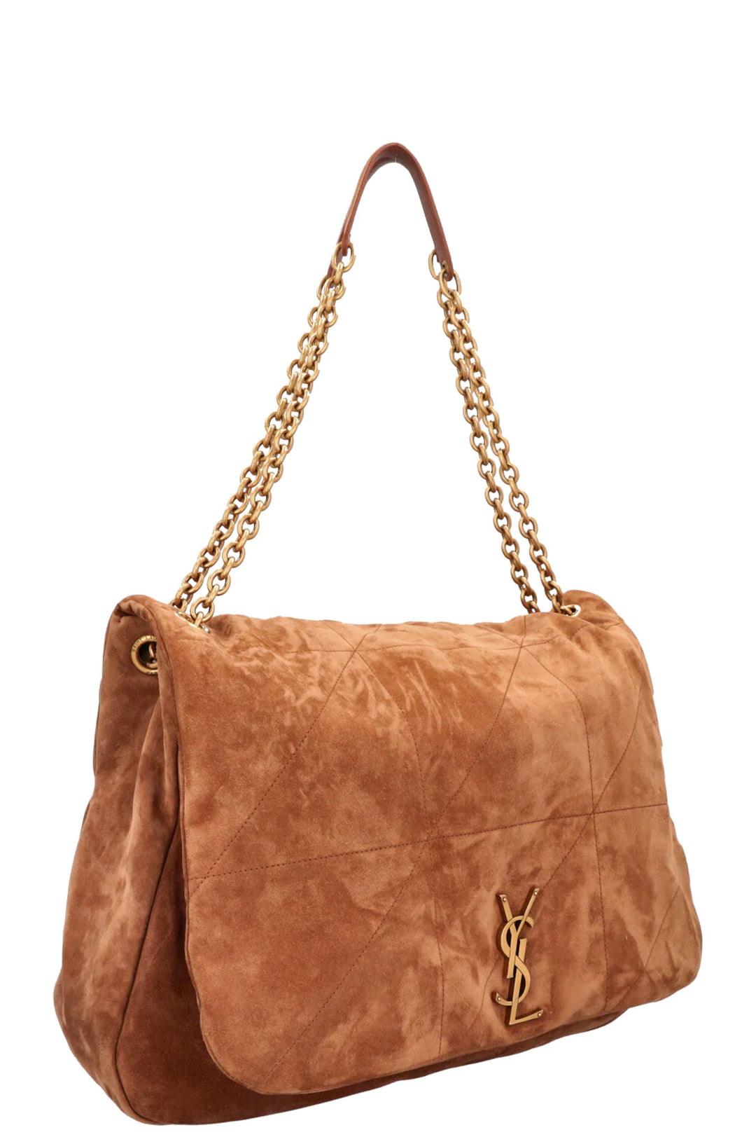 SAINT LAURENT Sac Jamie Grand Modèle en daim cognac