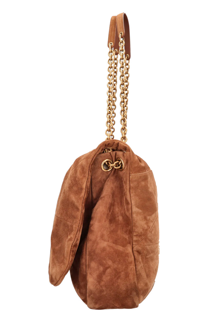 SAINT LAURENT Sac Jamie Grand Modèle en daim cognac