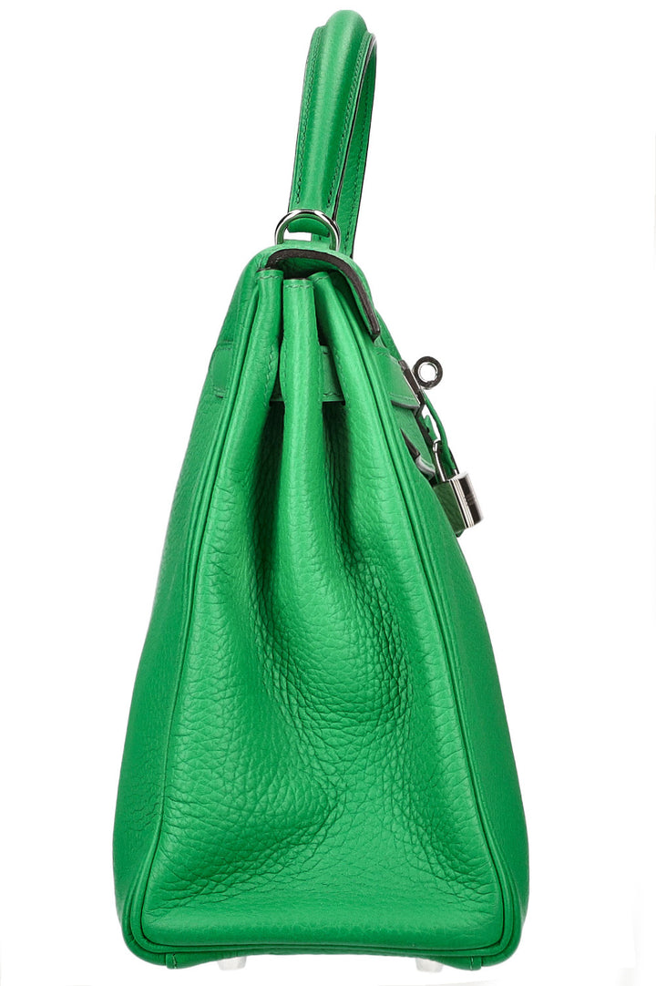 HERMÈS Kelly 32 Clemence Vert Bamboo