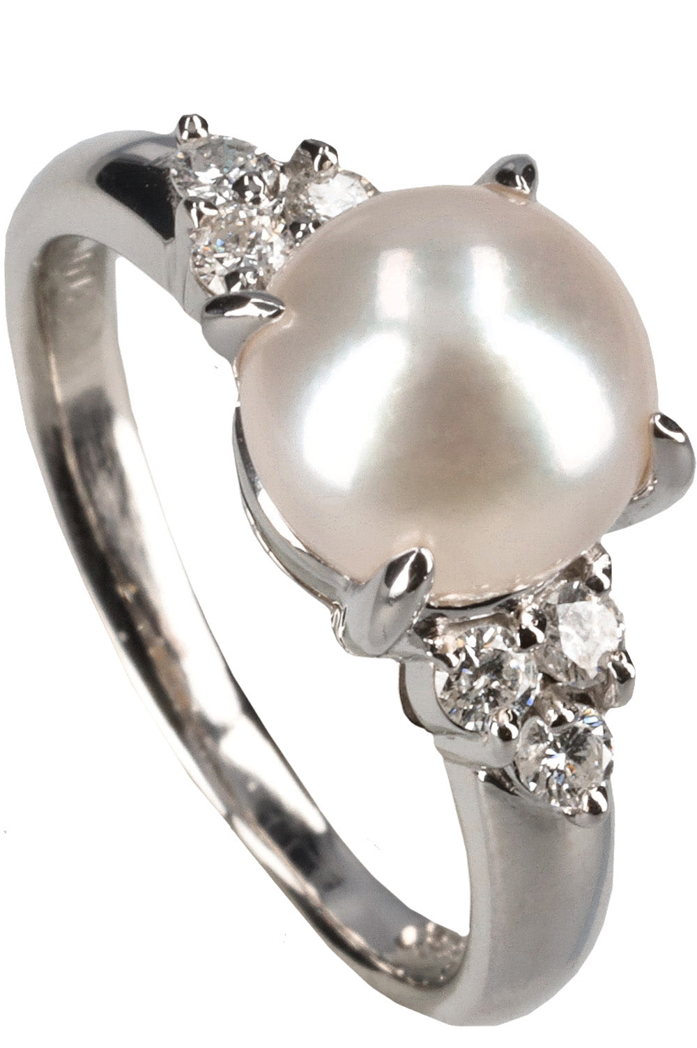 VINTAGE JEWELRY Pearl Ring Diamonds