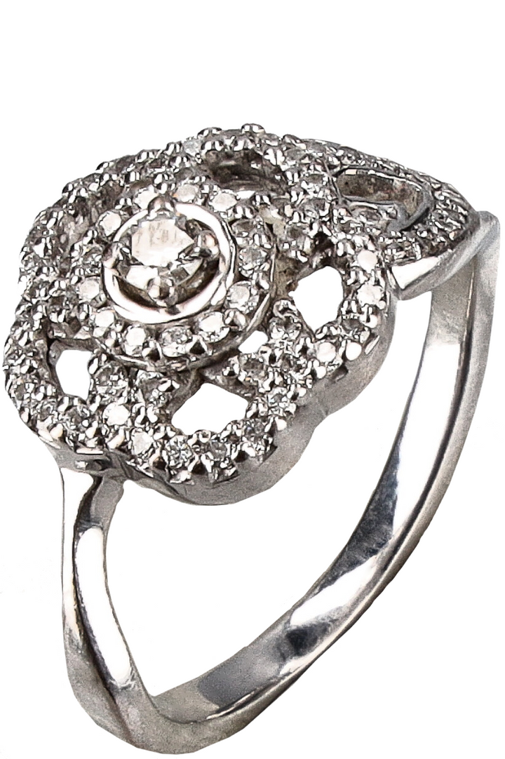 CHANEL Camelia Ring White Gold Diamonds