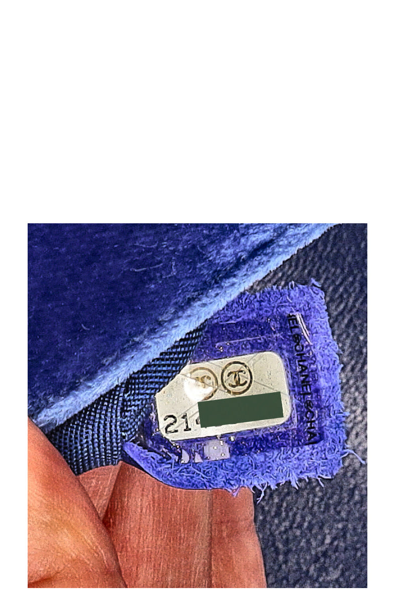 CHANEL Boy Bag Velvet Blue