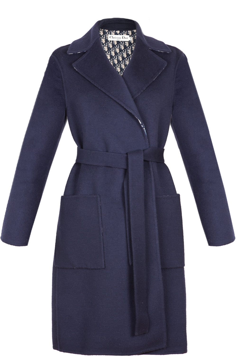 CHRISTIAN DIOR Double Sided Wool Coat Navy