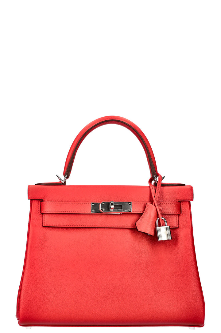HERMÈS Kelly 28 Evercolor Verso Rouge 2021