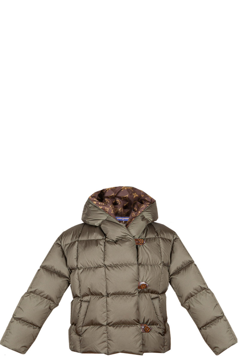 LOUIS VUITTON Hooded Quilted Puffer Jacket Green