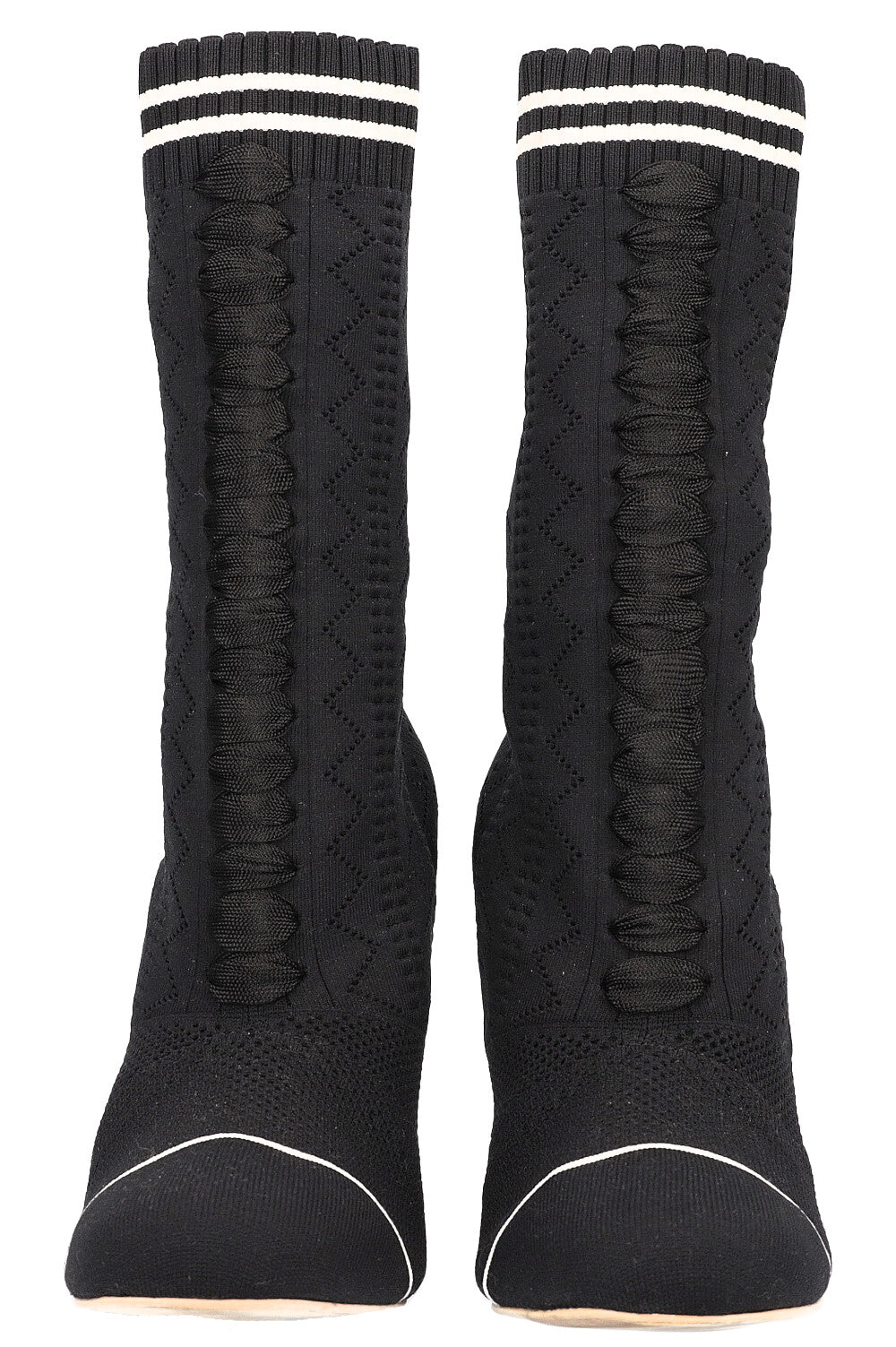 FENDI Heels Boots Stretch Fabric Black