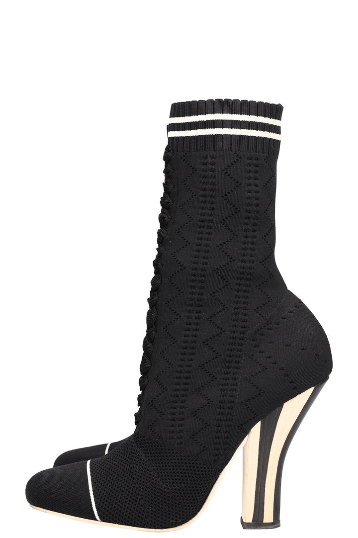 FENDI Heels Boots Stretch Fabric Black